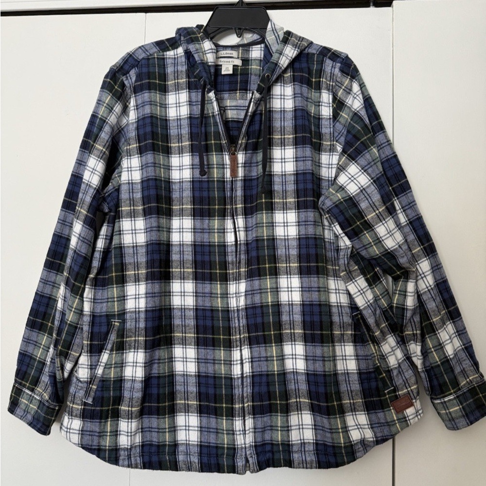 L.L. Bean Blue and Green Plaid Jacket Size 2X